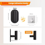 Aikzik Black Adhesive Hooks Heavy Duty-Max 26lb, Wall Hooks - Image 3