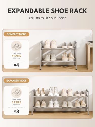 Bumusty 2 Tier Expandable Shoe Rack - Image 6
