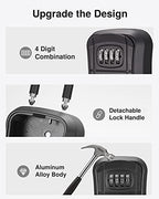 Puroma Key Lock Box Outdoor 4 Digit Code Combination Lockbox House, 1 Black - Image 4