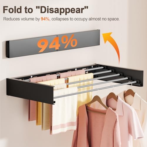 Wall Mounted Clothes Drying Rack Folding Indoor, Foldable Laundry Drying Rack - Image 4