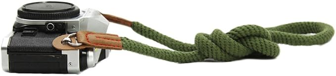 Vintage Handmade Cotton Leather Camera Neck Strap by Unknown