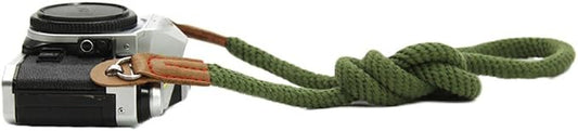 Vintage Handmade Cotton Leather Camera Neck Strap by Unknown