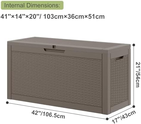 Outdoor Storage Box, Resin Deck Boxes Indoor and outdoor, Waterproof Storage - Image 2