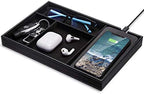 Valet Tray, Built in Wireless Charging Pad, Nightstand Organizer by wirelessfuturecharger