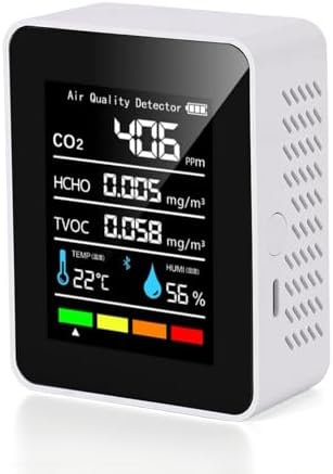 Air Quality Monitor, 5 in 1 Portable Quality Tester, CO2 Detector Air Quality by HISUEKIG