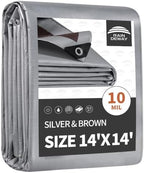 RAINDEWAY 14x14 Feet Tarps Heavy Duty Waterproof, 10Mil Multipurpose Tarp by RAINDEWAY