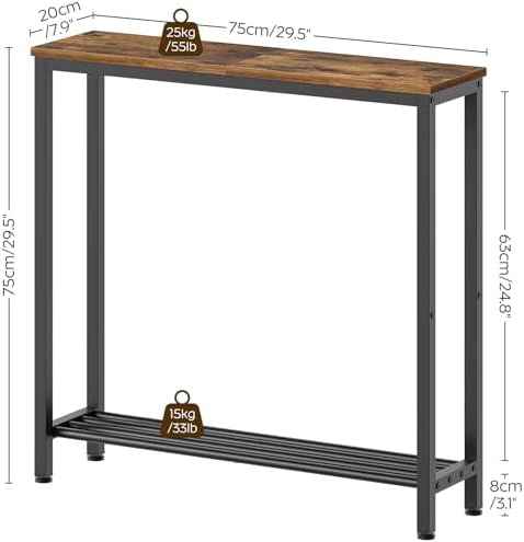 YATINEY Narrow Console Table, 2-Tier Small Sofa Table, 29.5" Thin Entryway - Image 3