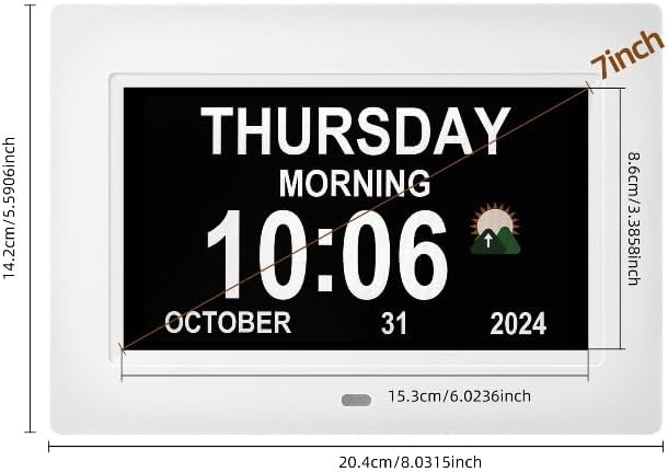 Dementia clock for seniors, 3 main interfaces, automatic dimming, digital - Image 7