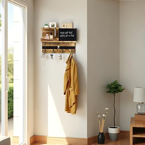 Key Holder Wall Mount with Shelf, Key Hooks - Image 5