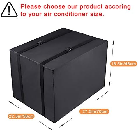 Luxiv Window AC Unit Cover Outdoor Black Waterproof AC Cover27.5X22.5X18.5" - Image 2