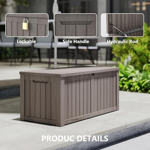 LAUSAINT HOME 150 Gallon Resin Deck Box, Package Delivery Box - Image 3
