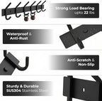 Coat Rack Wall Mount – 17 Inch Stainless Steel Hook Rail - Image 3