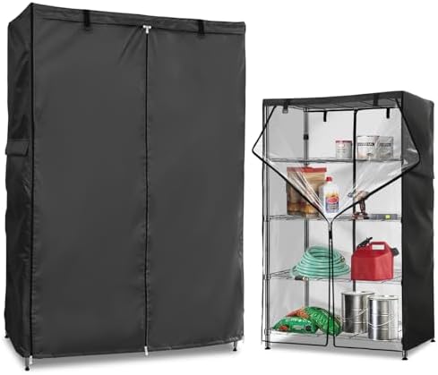 Wire Rack Covers, Heavy Duty 600D Dustproof Waterproof Storage Rack Covers by Dalema