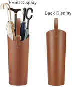Brown Artificial Leather Tall Umbrella Holer Entryway Indoor - Image 7