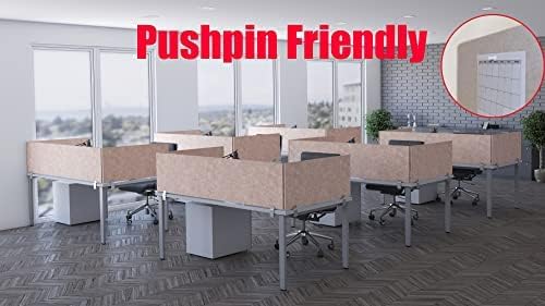 OBEX Panel Desk Mounted PET Privacy Screen, 18" x 42", Sand