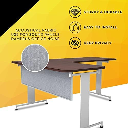 OBEX Acoustic Table Mounted Modesty Desk Privacy & Sound Absorbing Panel for Office Cubicles, 18" x 72", Overcast
