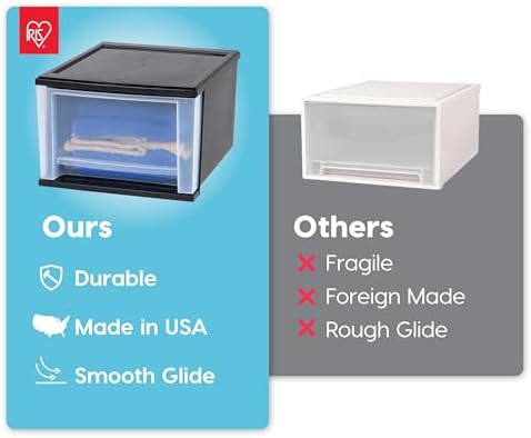 IRIS USA 4-Pack, 17 Qt. Medium Stacking Drawer Storage Organizer - Image 4