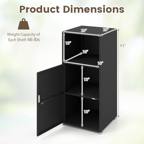Tangkula Rattan Outdoor Storage Cabinet - Image 6