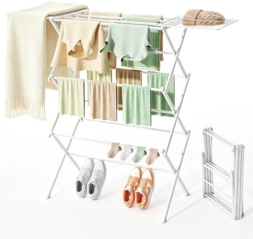 REALINN Foldable Clothes Drying Rack, Expandable Portable Indoor Outdoor by REALINN