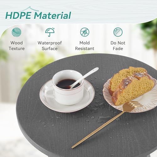 HDPS Outdoor Side Table, Small Round End Table - Image 6