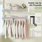 Vikaqi Wall Mounted Clothes Drying Rack 40 inches, Foldable Wall Mount Laundry - Image 4