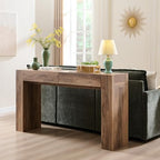 OKD 63" Console Table with Drawers, Thick Block Entryway Table, Rustic Oak - Image 6