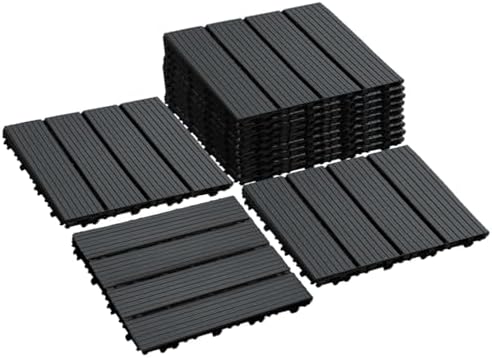 12 PCS Plastic Interlocking Patio Deck Tiles by SAILARYPatioFurniture