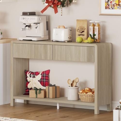 FATORRI Console Table for Entryway Storage, 47.2 Inch Light Walnut - Image 2