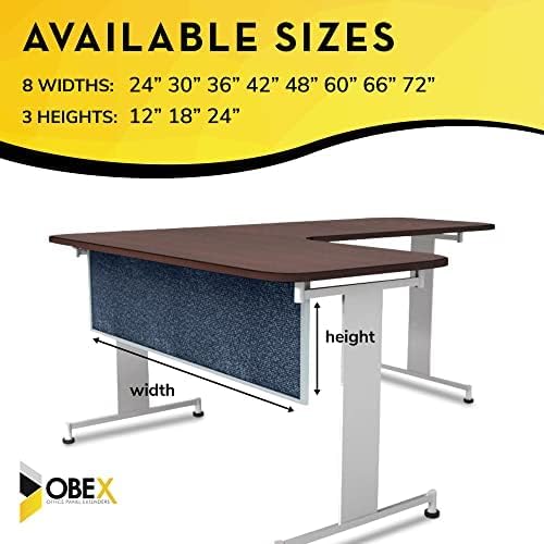 OBEX Acoustic Table Mounted Modesty Desk Privacy & Sound Absorbing Panel for Office Cubicles, 12" x 66", Graphite