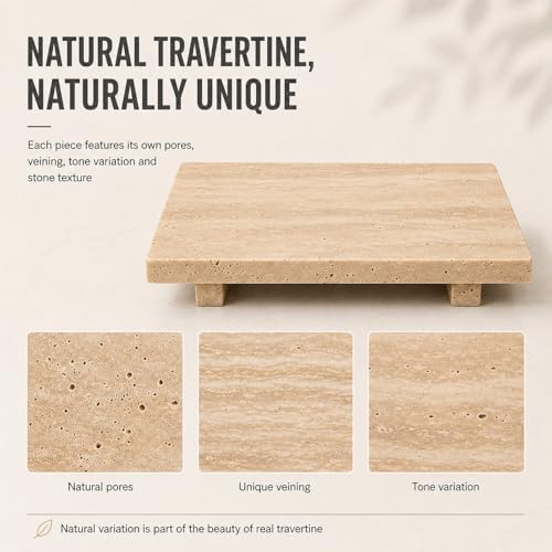 Travertine Vanity Riser for Soap & Perfume 9.84 in - Image 2