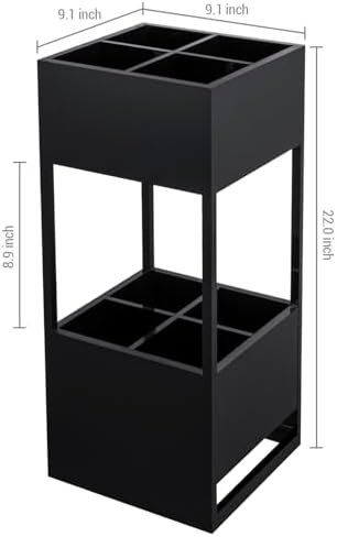 MyGift Premium Hotel Series Opaque Black Acrylic Freestanding Umbrella Holder - Image 5