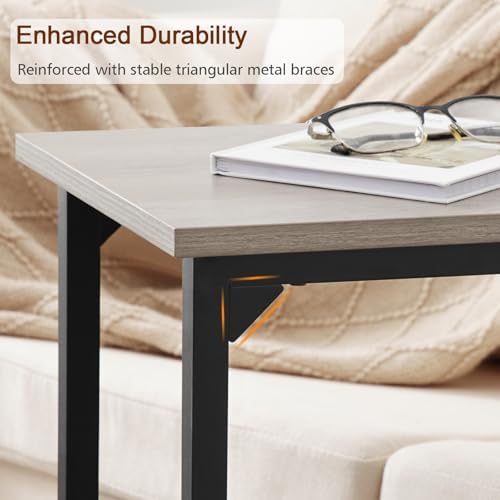 AMHANCIBLE C Shaped End Table Set of 2, Couch Side Table that Slide Under - Image 5
