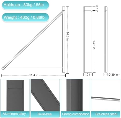 Foldable Wall Mount Drying Rack, Space Saving Gray - Image 2