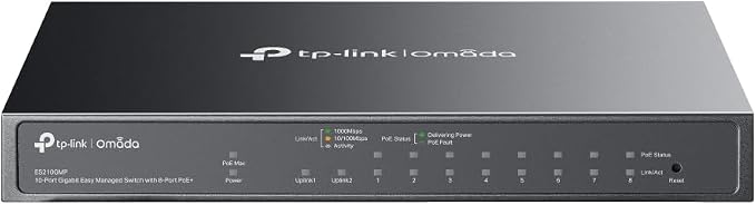 TP-Link Omada 8 Port Gigabit Easy Managed, PoE Switch, 123W Budget, PoE+ - Image 2
