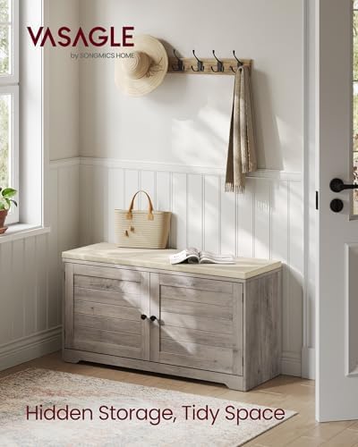 VASAGLE 3-Tier Shoe Storage Bench - Image 3