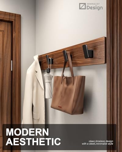 4-Pack Matte Black Towel Hook for Bathroom, Robe Coat Hook, Heavy Duty Wall - Image 2