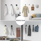 DELITON 8 Pack Adhesive Towel Hooks, Matte Black Wall Hooks - Image 6