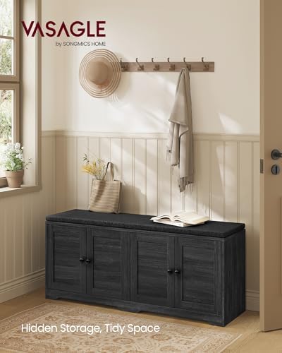VASAGLE 3-Tier Shoe Storage Bench - Image 2