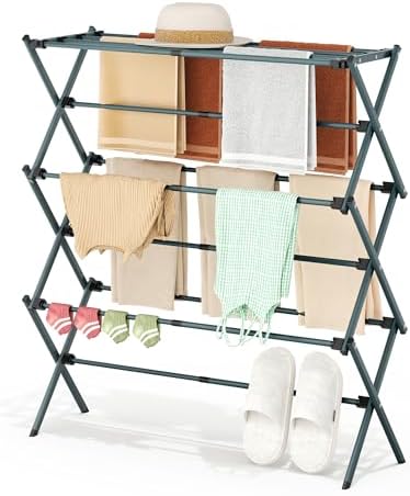 APEXCHASER 3-Tier Foldable Clothes Drying Rack, 37.6" H by APEXCHASER