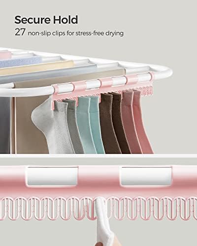 SONGMICS Clothes Drying Rack, Foldable 2-Level Stee Laundry Drying Rack - Image 4