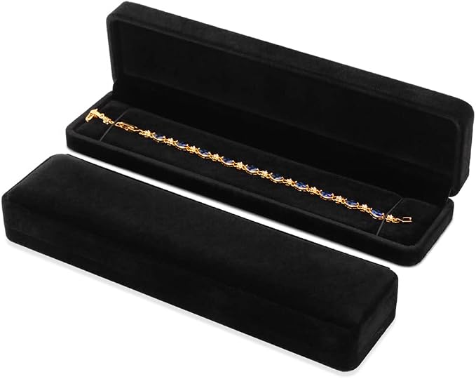 iSuperb Set of 2 Velvet Necklace Box Long Bracelet Box Display Chain Jewelry - Image 2