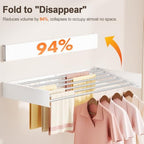 Wall Mounted Clothes Drying Rack Folding Indoor, Foldable Laundry Drying Rack - Image 4