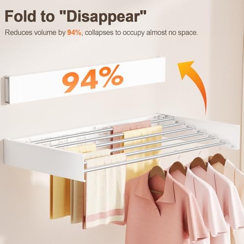 Wall Mounted Clothes Drying Rack Folding Indoor, Foldable Laundry Drying Rack - Image 4