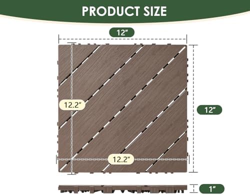 72 PCS Plastic Interlocking Deck Patio Tiles - Image 2