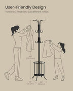 SONGMICS Metal Coat Rack Freestanding, - Image 6