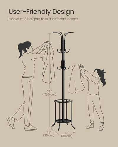 SONGMICS Metal Coat Rack Freestanding, - Image 6