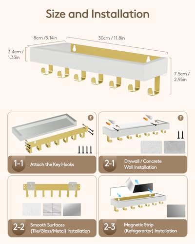 Key Holder Wall Mount Magnetic Adhesive - Image 3