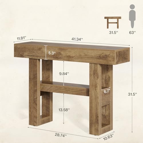 Tribesigns 41.34" Farmhouse Console Table, Sofa Table Behind The Couch - Image 2