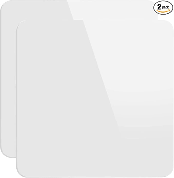 KINJOEK 2 PCS 30x30cm 12 x 12 Inch Acrylic White Reflective Display Table Riser by KINJOEK