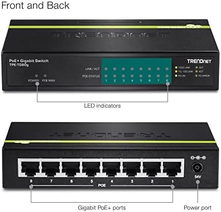 TRENDnet 8-Port Gigabit PoE+ Switch, 8 x Gigabit PoE+ Ports, 123W PoE Power - Image 6